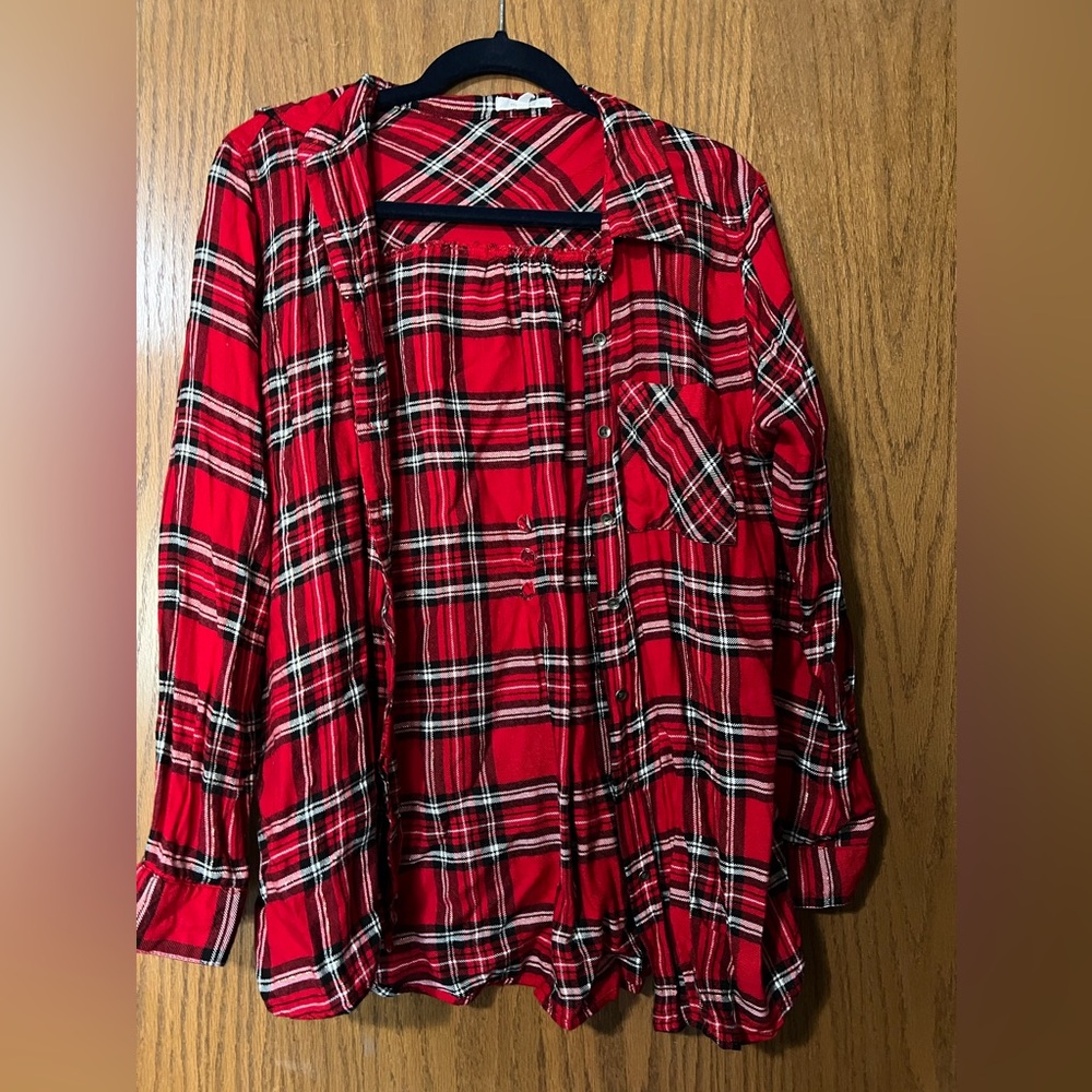 Red button up flannel
